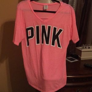 Pink V neck pink shirt Victoria secret